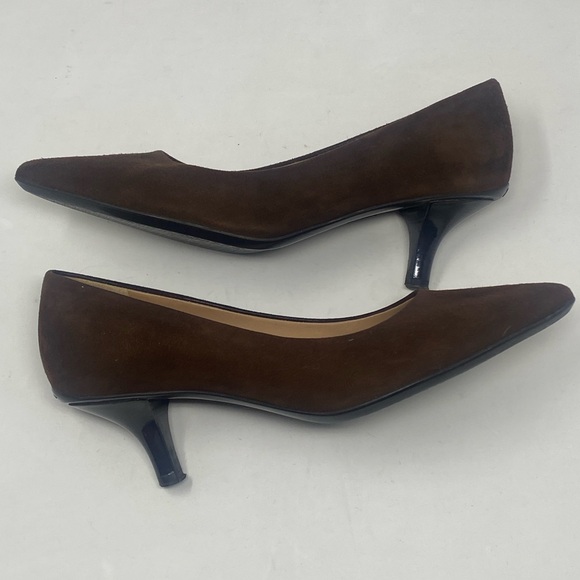 Salvatore Ferragamo Pumps Heel Brown Suede Sz 5 - Picture 13 of 16